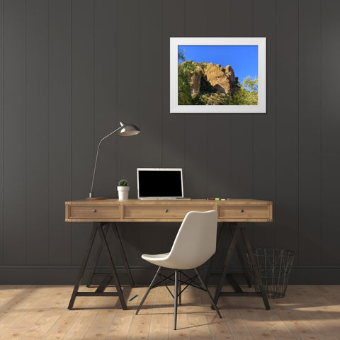 Desert Rock Face I White Modern Wood Framed Art Print by Grayscale