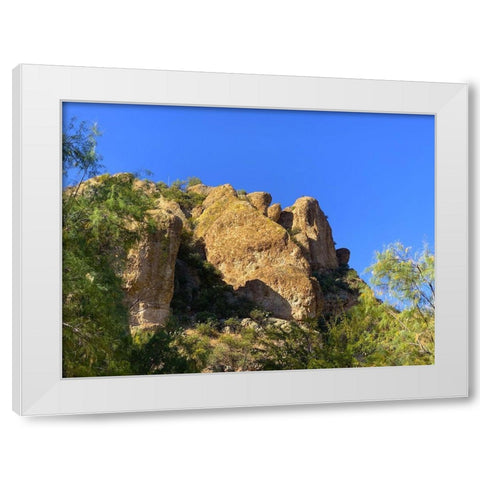 Desert Rock Face I White Modern Wood Framed Art Print by Grayscale