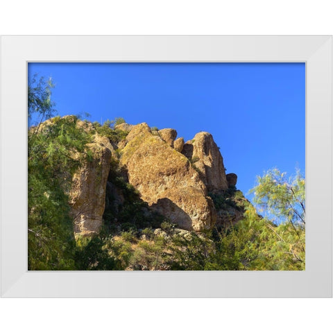 Desert Rock Face I White Modern Wood Framed Art Print by Grayscale