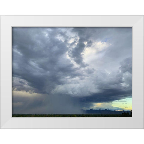 Rain Storm I White Modern Wood Framed Art Print by Grayscale