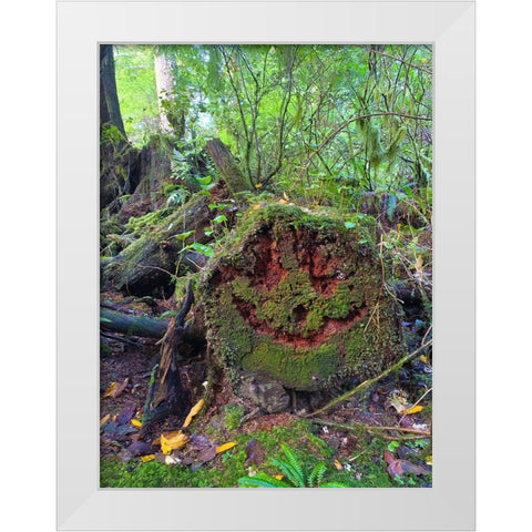 Forest Happy Face II White Modern Wood Framed Art Print by Grayscale