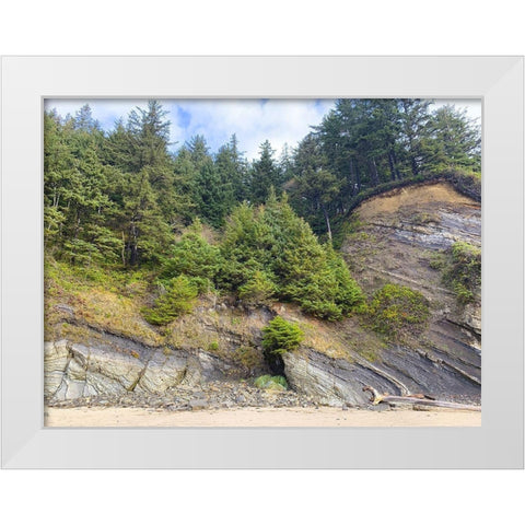 Eroded Coast V White Modern Wood Framed Art Print by Grayscale