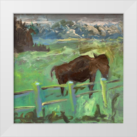 Buffalo I White Modern Wood Framed Art Print by Grayscale