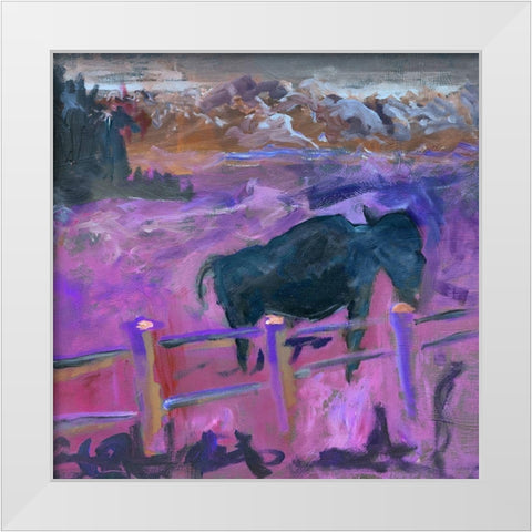 Buffalo II White Modern Wood Framed Art Print by Grayscale