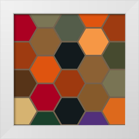 Bright Hive XVIII White Modern Wood Framed Art Print by Grayscale