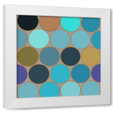 Cool Circles I White Modern Wood Framed Art Print by Grayscale