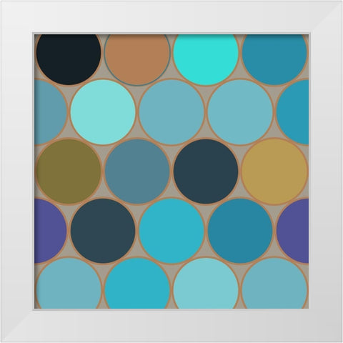 Cool Circles I White Modern Wood Framed Art Print by Grayscale