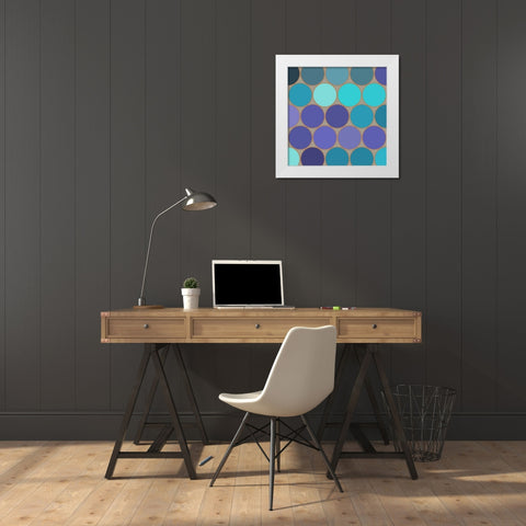 Cool Circles II White Modern Wood Framed Art Print by Grayscale