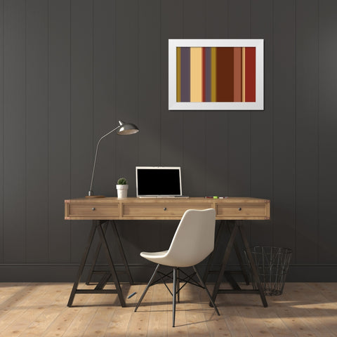 Warm Stripes IX White Modern Wood Framed Art Print by Grayscale