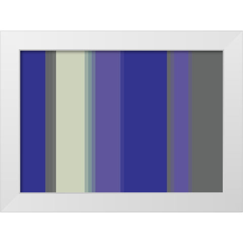 Cool Stripes V White Modern Wood Framed Art Print by Grayscale