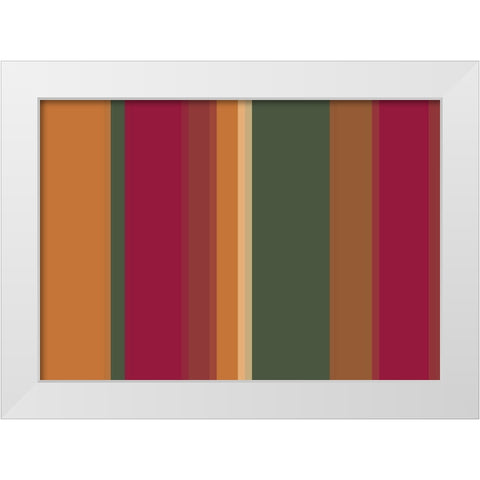 Warm Stripes XIV White Modern Wood Framed Art Print by Grayscale