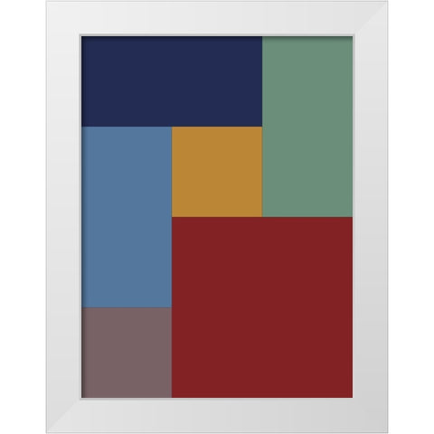 Bright Blocks V White Modern Wood Framed Art Print by Grayscale