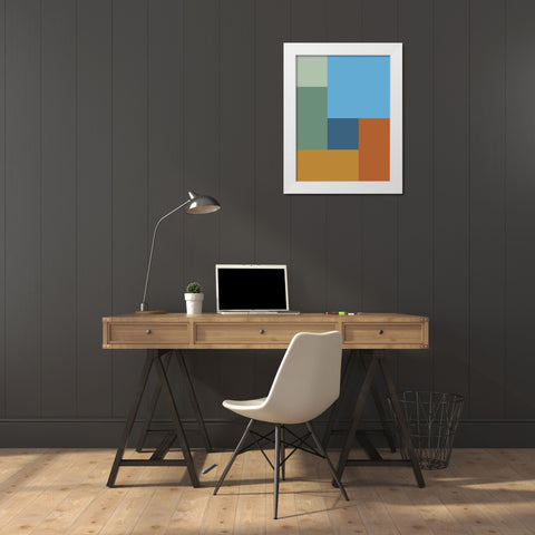 Bright Blocks VI White Modern Wood Framed Art Print by Grayscale