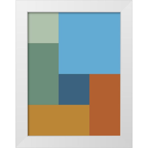 Bright Blocks VI White Modern Wood Framed Art Print by Grayscale