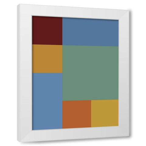 Bright Blocks IX White Modern Wood Framed Art Print by Grayscale