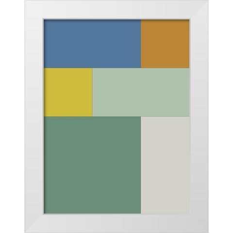 Bright Blocks XII White Modern Wood Framed Art Print by Grayscale