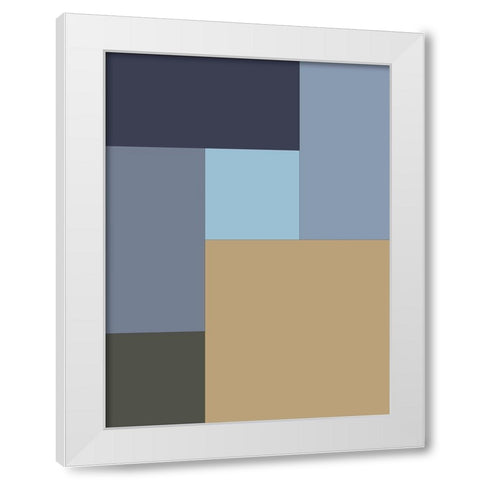 Soft Blocks XV White Modern Wood Framed Art Print by Grayscale