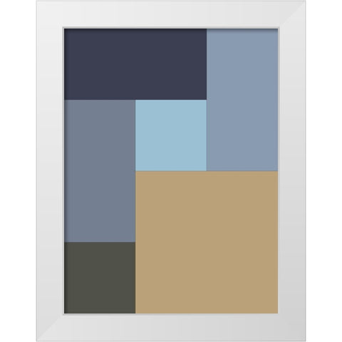 Soft Blocks XV White Modern Wood Framed Art Print by Grayscale