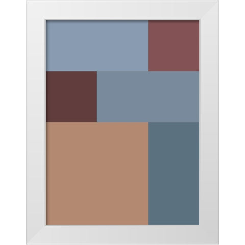 Soft Blocks XVII White Modern Wood Framed Art Print by Grayscale