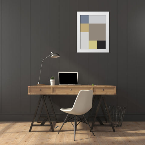 Soft Blocks XIX White Modern Wood Framed Art Print by Grayscale