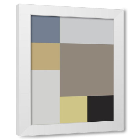 Soft Blocks XIX White Modern Wood Framed Art Print by Grayscale