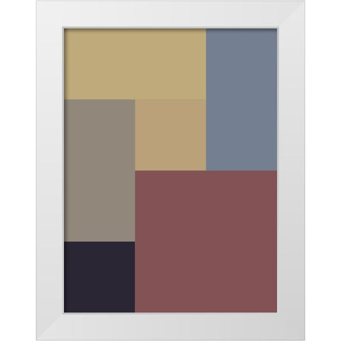 Soft Blocks XX White Modern Wood Framed Art Print by Grayscale
