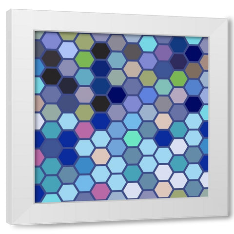 Small Hive V White Modern Wood Framed Art Print by Grayscale