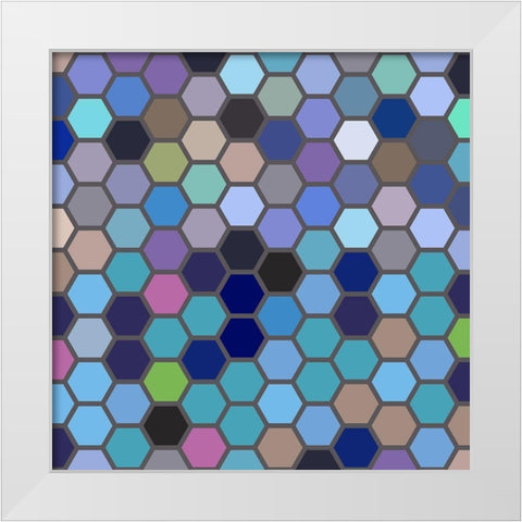 Small Hive VII White Modern Wood Framed Art Print by Grayscale