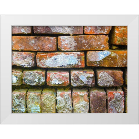 Brick Wall I White Modern Wood Framed Art Print by Grayscale