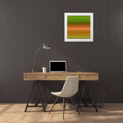 Green Pinstripes III White Modern Wood Framed Art Print by Grayscale