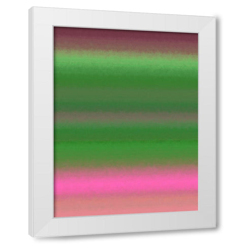 Green Texture Stripes III White Modern Wood Framed Art Print by Grayscale