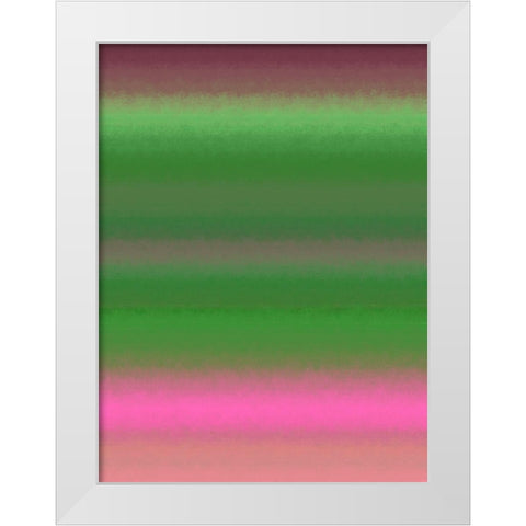 Green Texture Stripes III White Modern Wood Framed Art Print by Grayscale