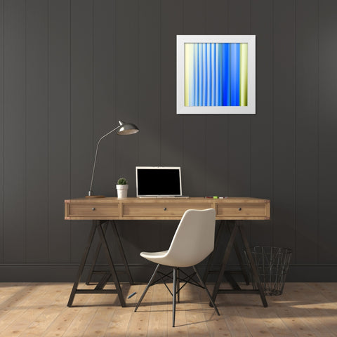 Paint Stripes I White Modern Wood Framed Art Print by Grayscale