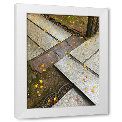 Japanese Stone Path I White Modern Wood Framed Art Print by Grayscale