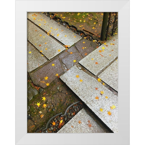 Japanese Stone Path I White Modern Wood Framed Art Print by Grayscale