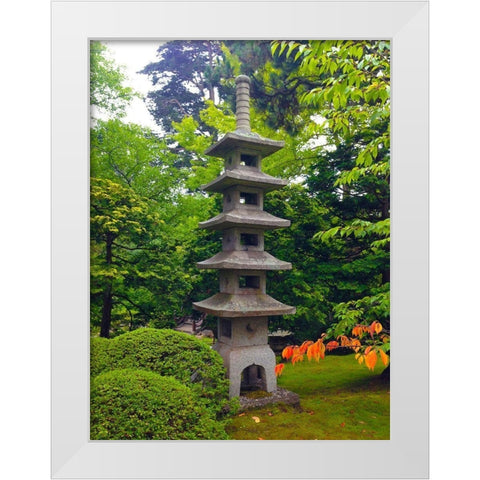Pagoda Garden II White Modern Wood Framed Art Print by Grayscale