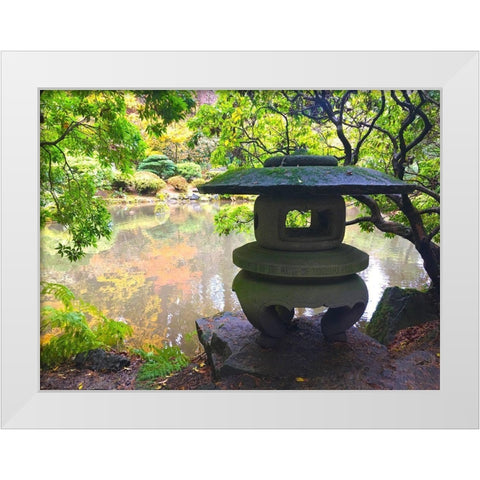 Pagoda Garden IV White Modern Wood Framed Art Print by Grayscale