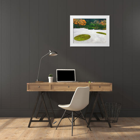 Zen Garden I White Modern Wood Framed Art Print by Grayscale