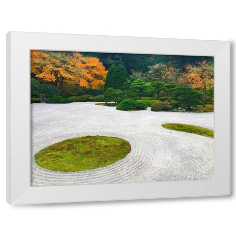 Zen Garden I White Modern Wood Framed Art Print by Grayscale