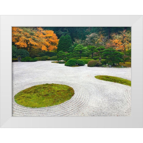 Zen Garden I White Modern Wood Framed Art Print by Grayscale
