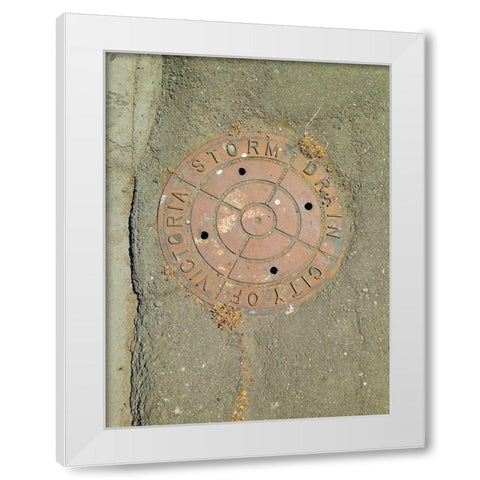 Utility Cover I White Modern Wood Framed Art Print by Grayscale