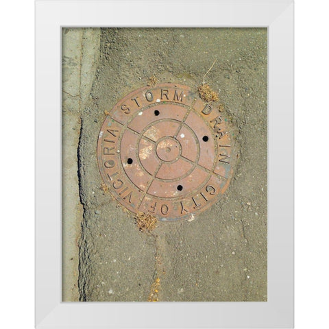 Utility Cover I White Modern Wood Framed Art Print by Grayscale