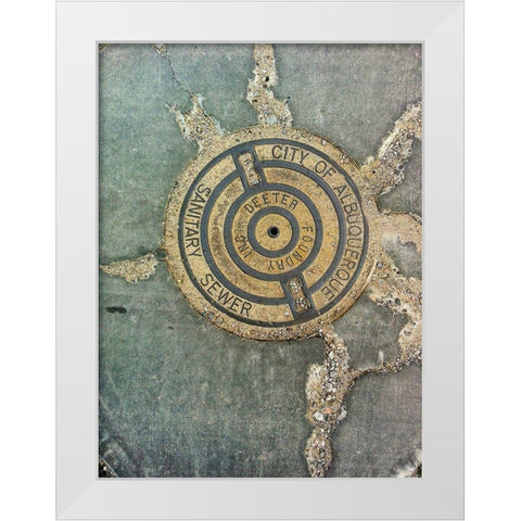 Utility Cover II White Modern Wood Framed Art Print by Grayscale
