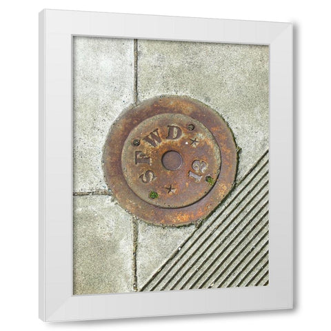 Utility Cover III White Modern Wood Framed Art Print by Grayscale