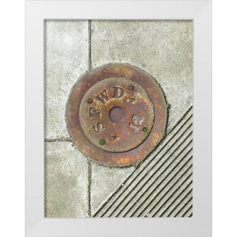 Utility Cover III White Modern Wood Framed Art Print by Grayscale