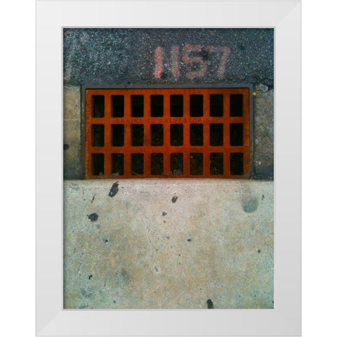 Utility Cover V White Modern Wood Framed Art Print by Grayscale