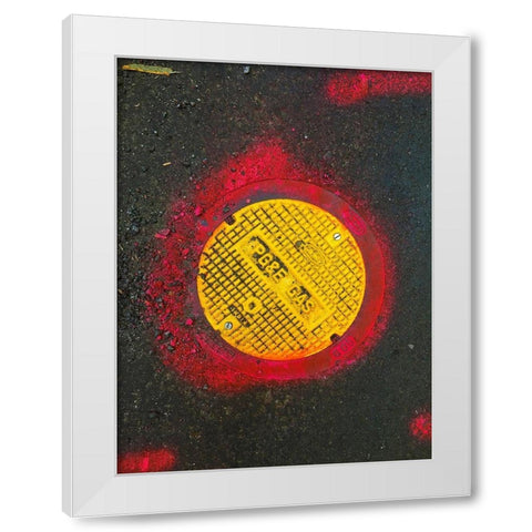 Utility Cover VIII White Modern Wood Framed Art Print by Grayscale