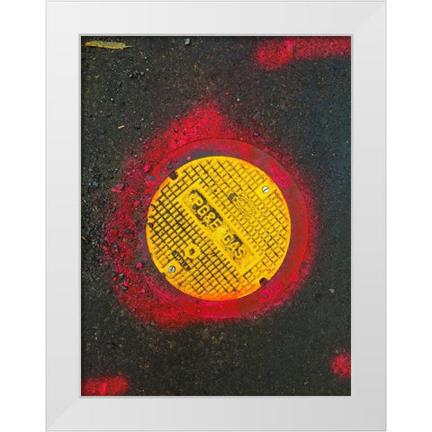 Utility Cover VIII White Modern Wood Framed Art Print by Grayscale