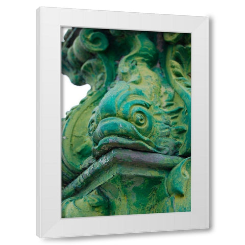 Fish Head II White Modern Wood Framed Art Print by Grayscale