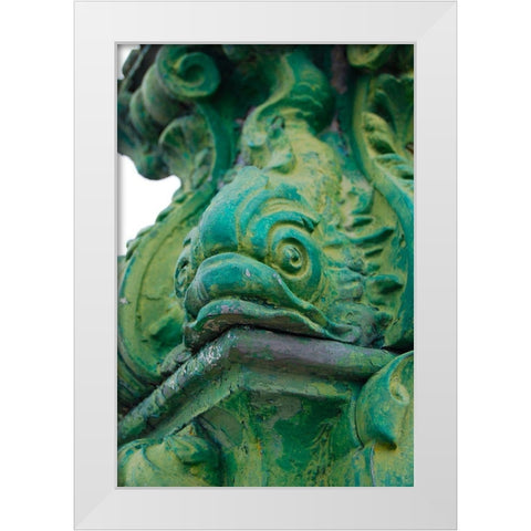 Fish Head II White Modern Wood Framed Art Print by Grayscale